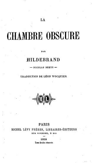 The Project Gutenberg Ebook Of La Chambre Obscure By Nicolaas Beets