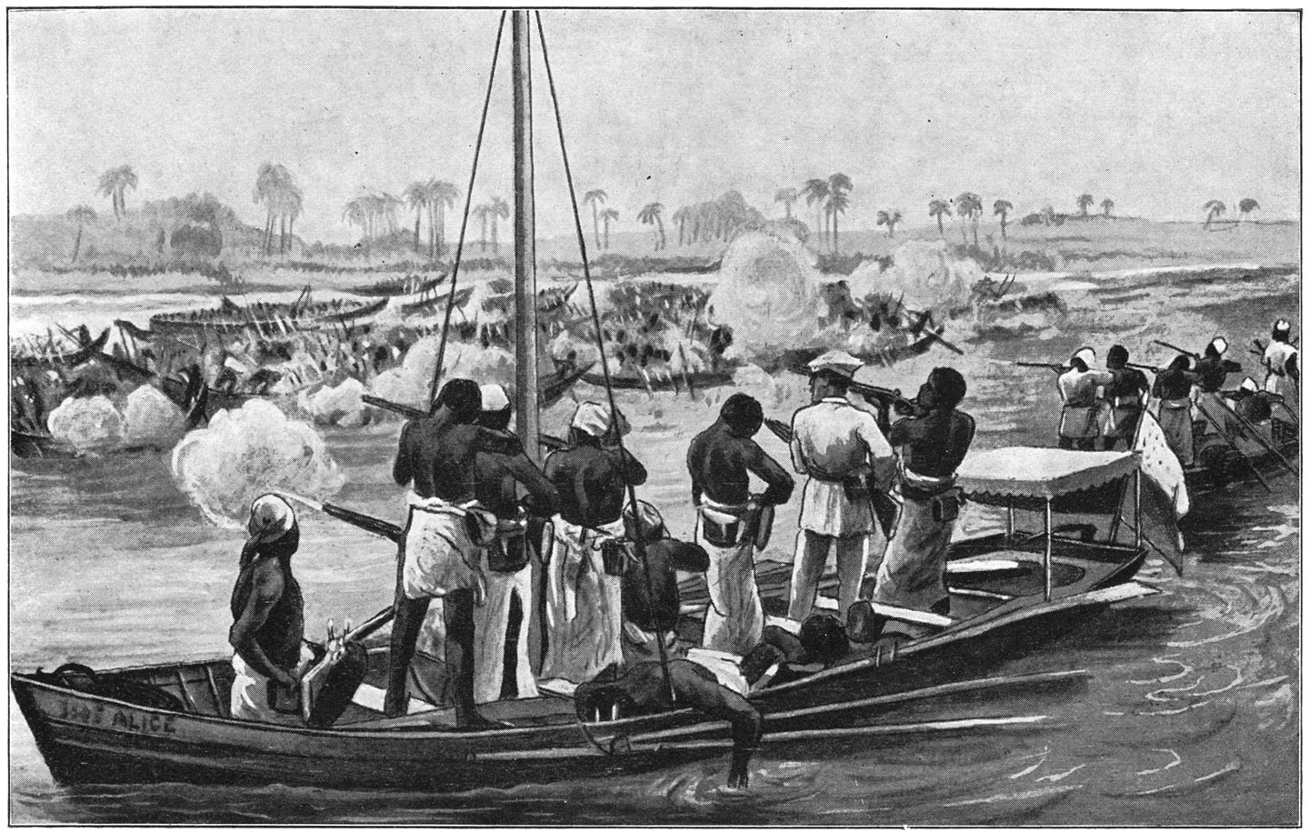 De strijd van Stanley met de inboorlingen.