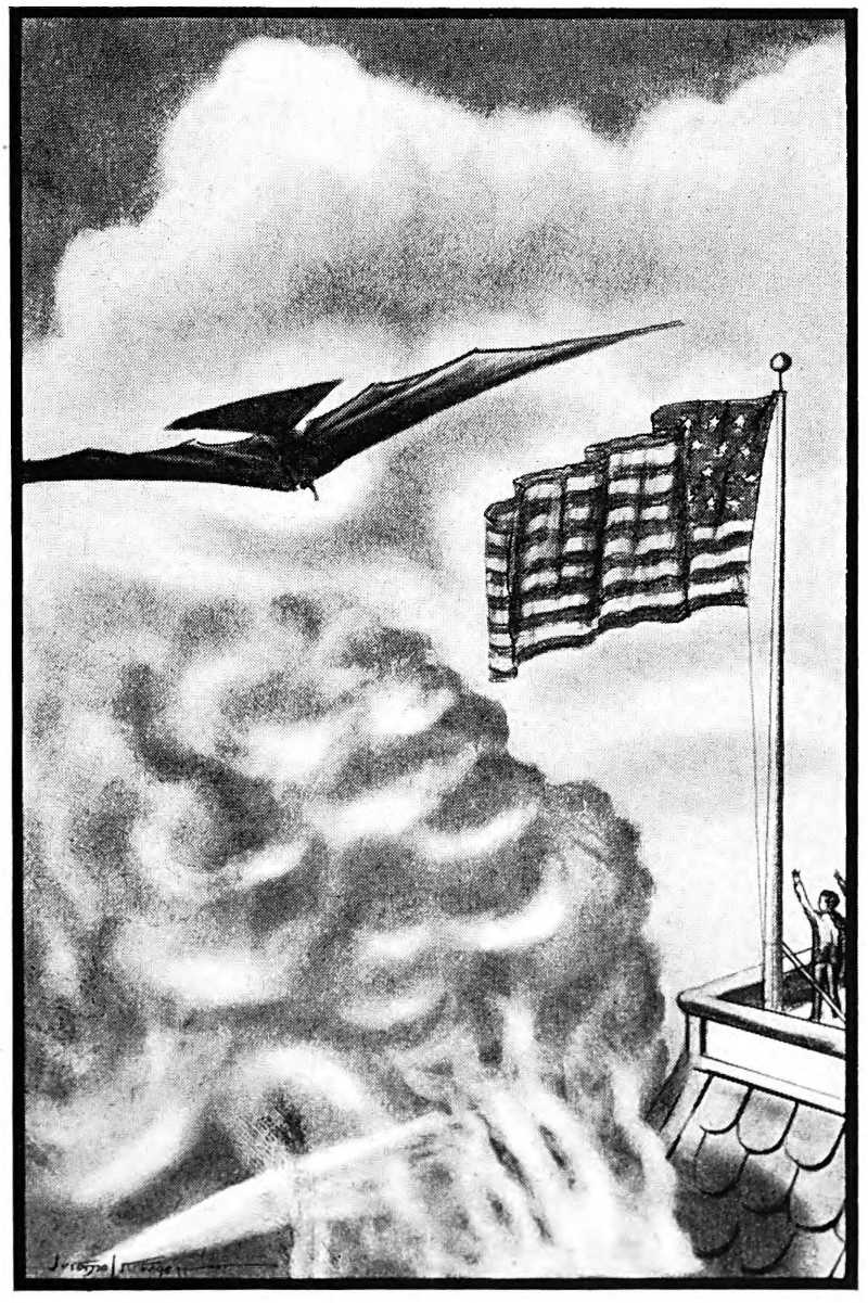 Picture of an aeronautical machine near a building roof